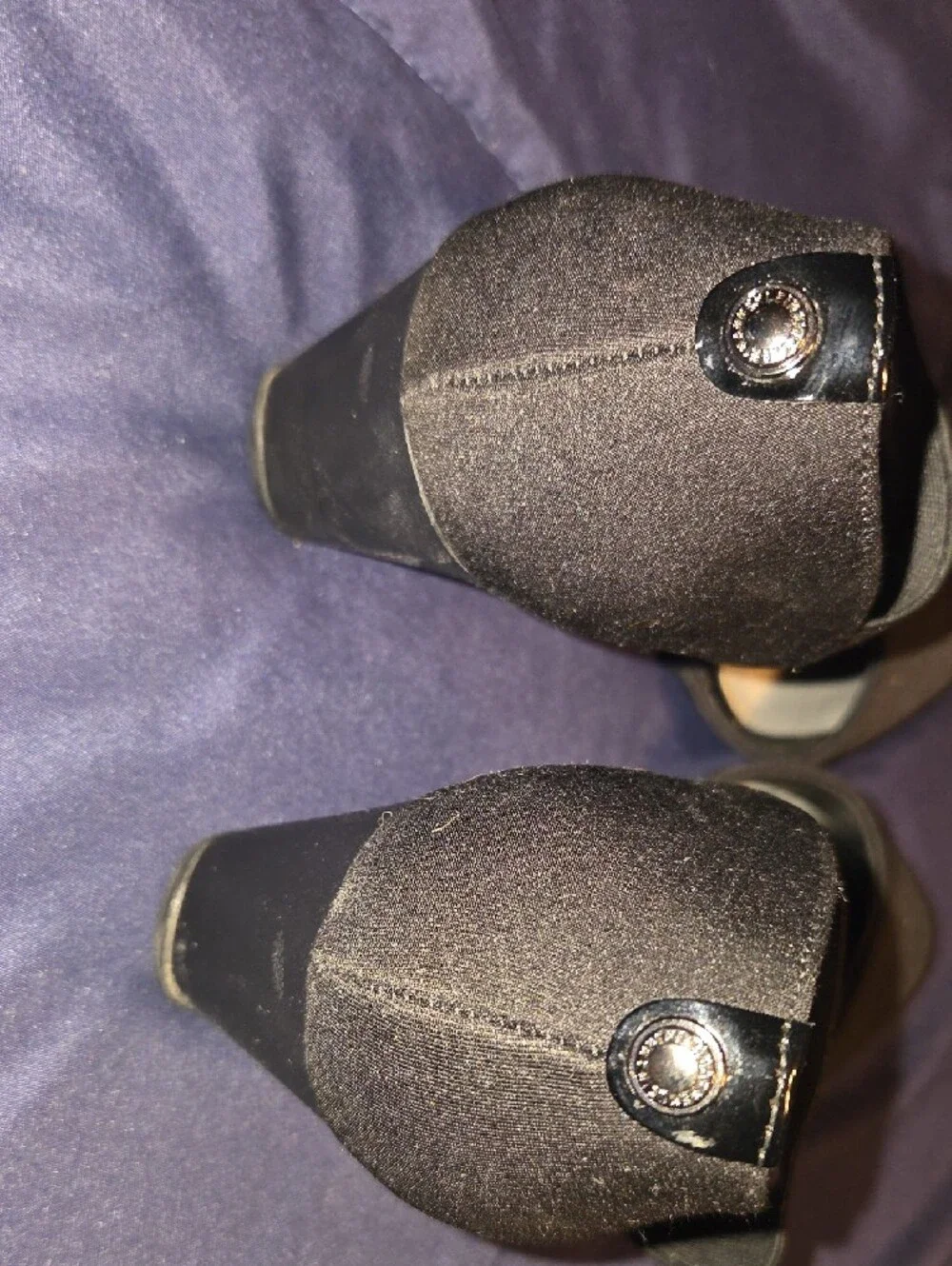 Anne Klein Black D'Orsay Flats with Elastic Strap